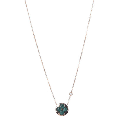 Louis Vuitton 18K Pink Gold Diamond Malachite Color Blossom BB Sun Pendant Necklace 1 of 5