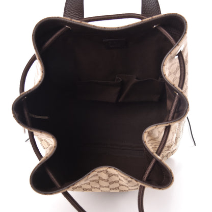 Gucci Monogram Dollar Calfskin O Drawstring Backpack Beige Ebony Testa di Moro Dark Chocolate 5 of 10