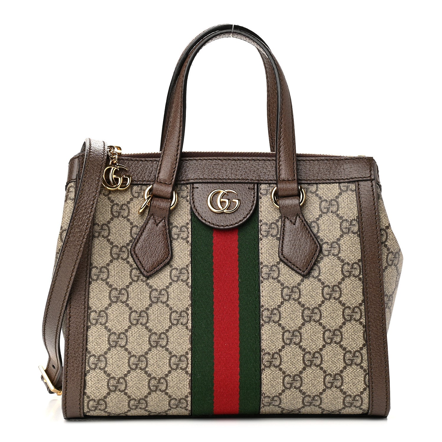 Gucci GG Supreme Monogram Small Ophidia Tote Bag Brown 1 of 10