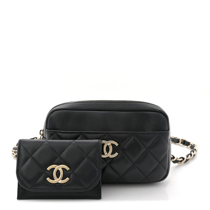 Chanel Lambskin Quilted Waist Bag Black 3 of 11