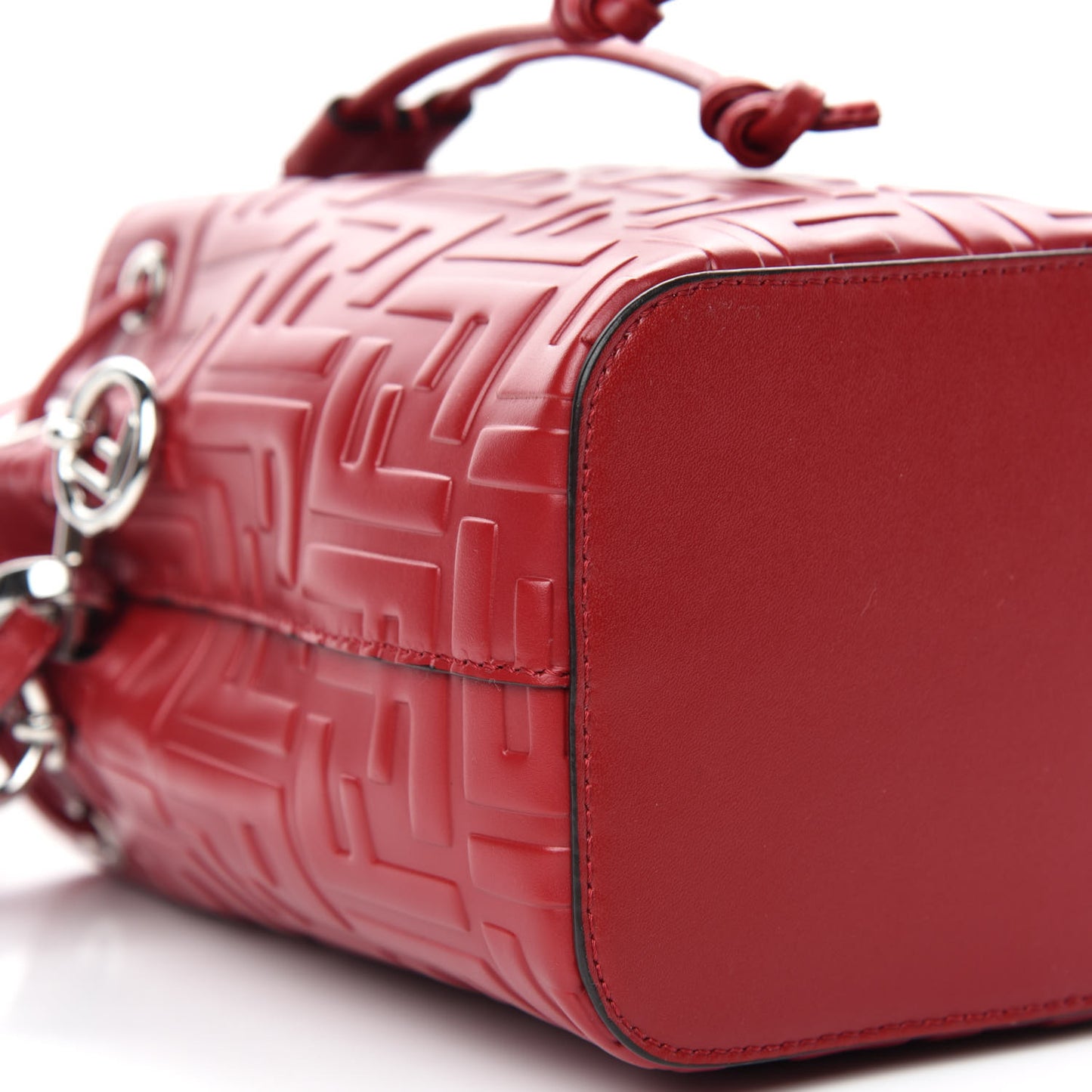 Vitello Liberty F is Fendi FF 1974 Embossed Mini Mon Tresor Bucket Bag Fragola
