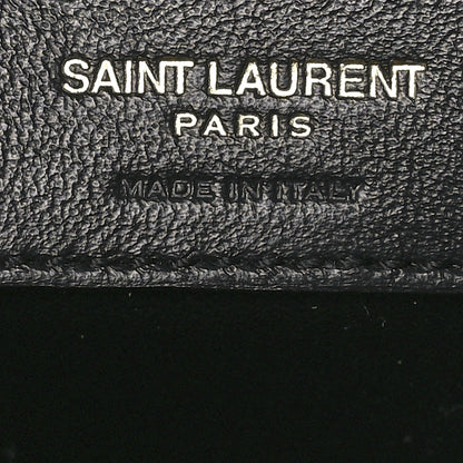 Saint Laurent Grain De Poudre Textured Mixed Matelasse Triquilt Medium Monogram Satchel Deep Marine 6 of 12