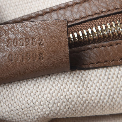 Gucci Pebbled Calfskin Medium Soho Chain Shoulder Bag Maple Brown 7 of 19