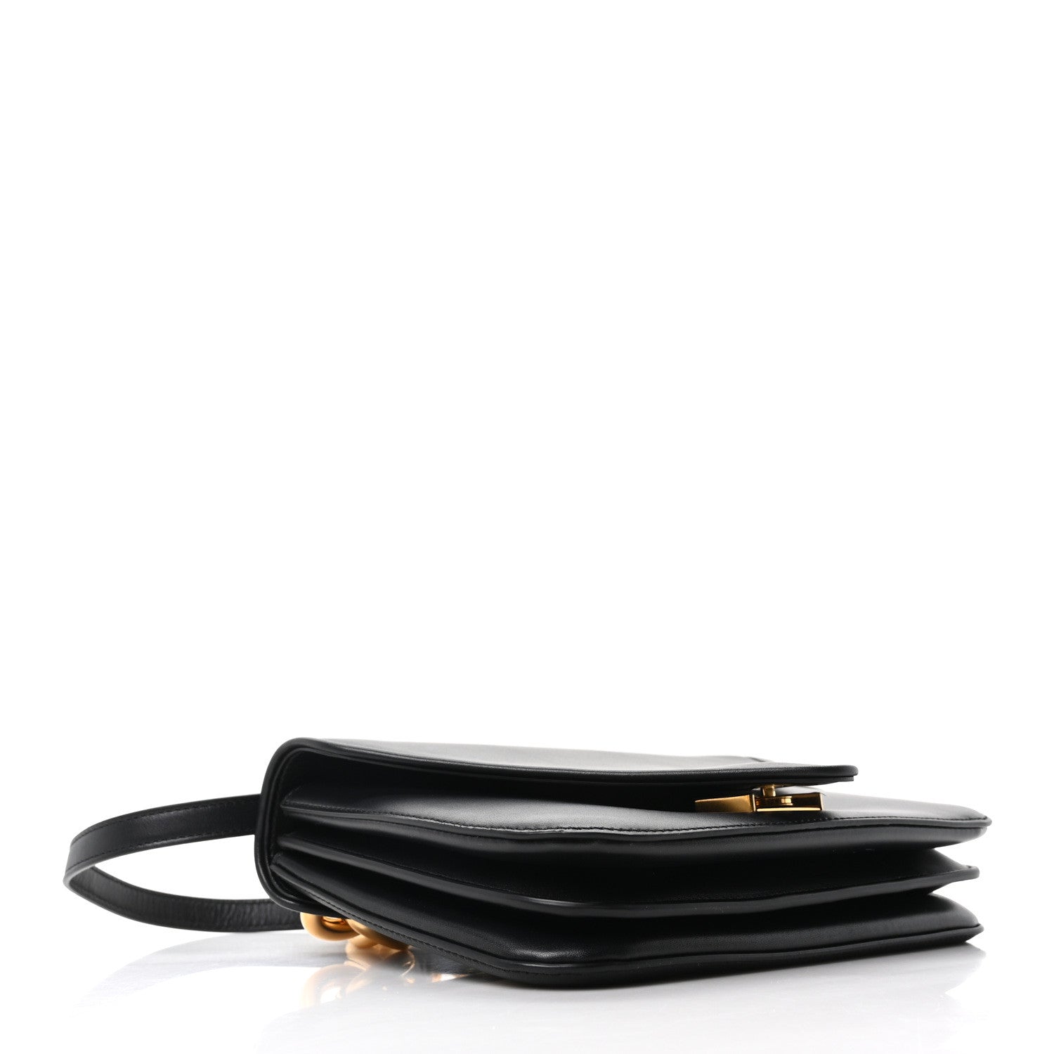 Bottega Veneta Calfskin Mount Envelope Bag Black 4 of 9