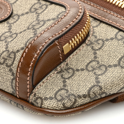 Gucci GG Supreme Monogram Textured Calfskin Retro Interlocking G Belt Bag Beige Ebony Brown Sugar 10 of 10