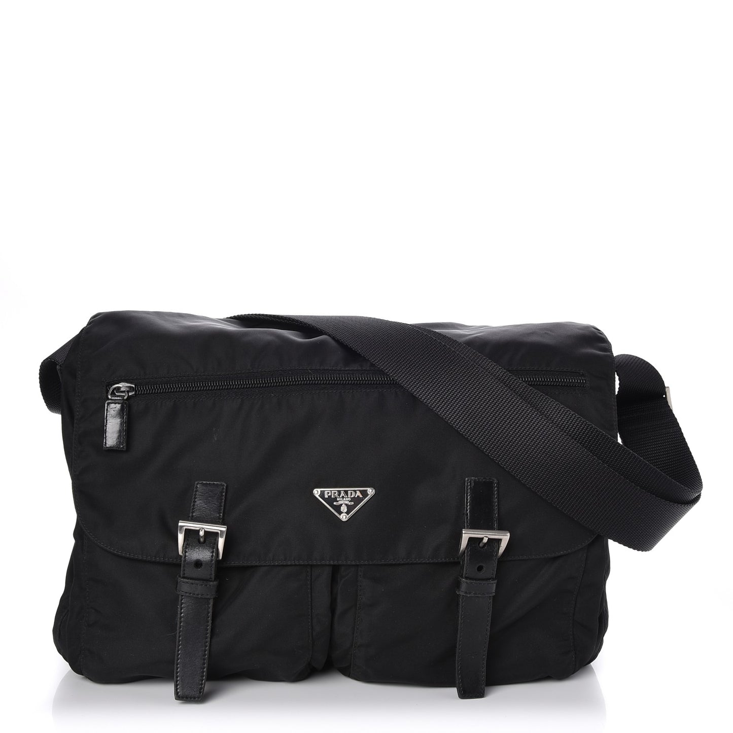 Nylon Vela Messenger Bag Black