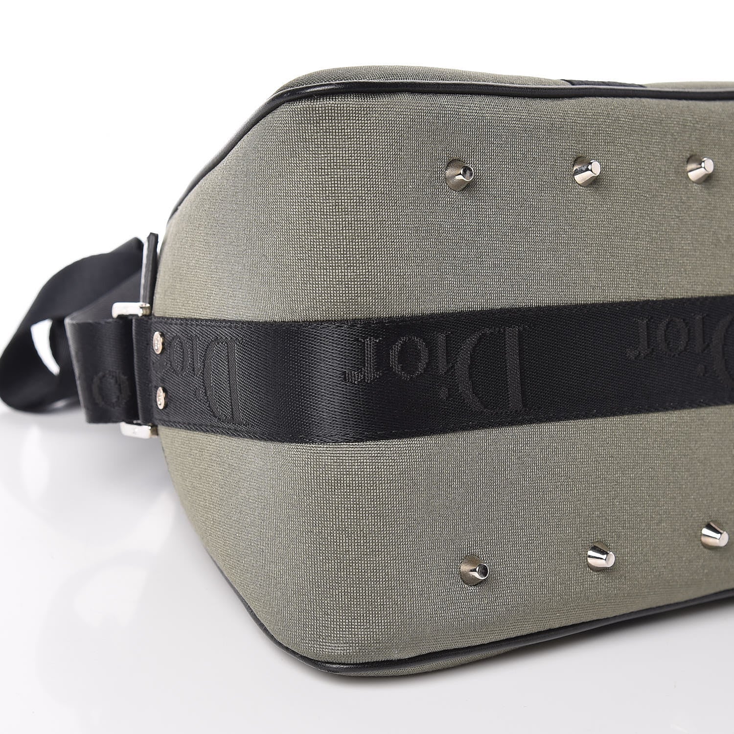 Christian Dior Silk Jersey Crystal Hardcore Bowler Bag Grey Black 12 of 13