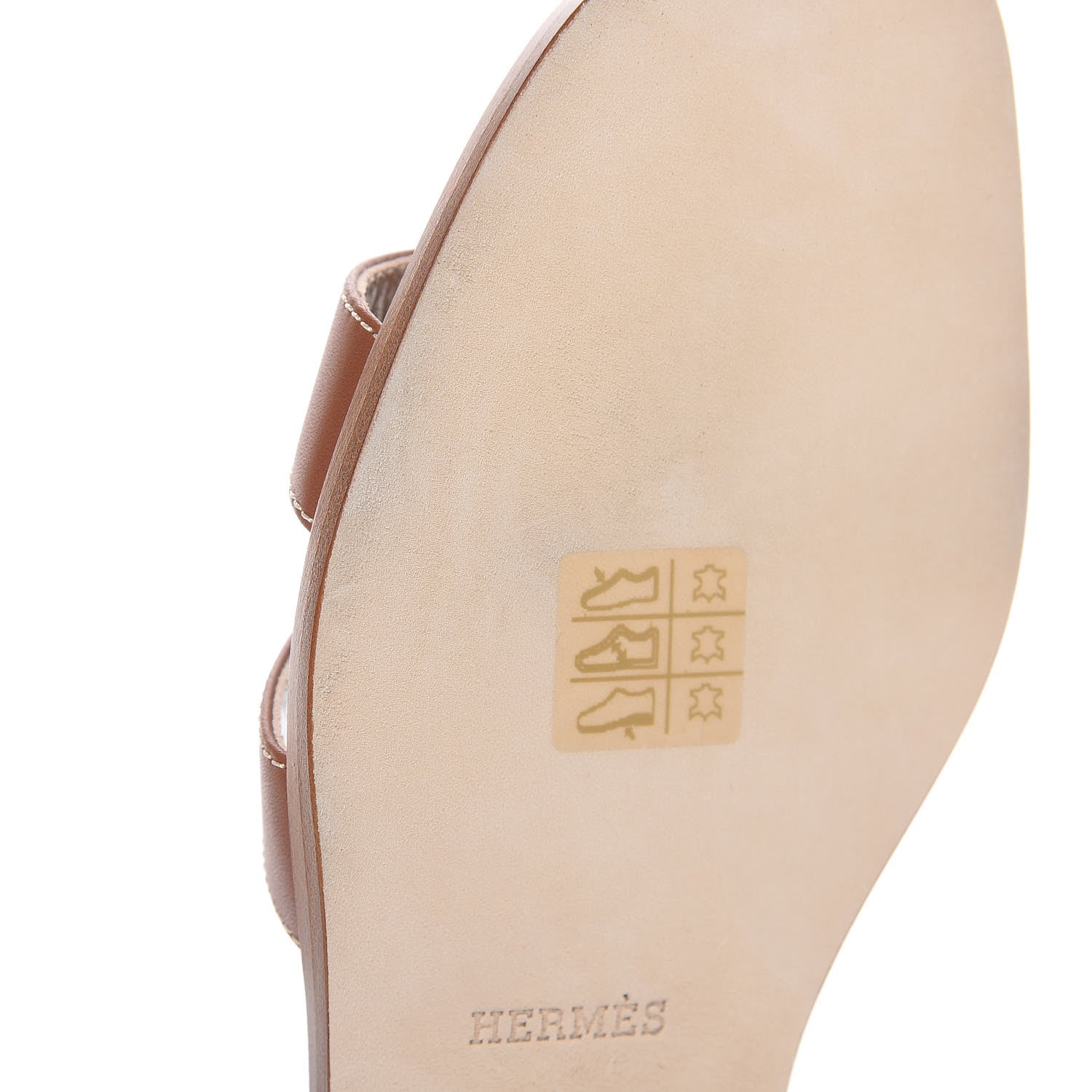Hermes Box Calfskin Oran Sandals 37 Gold 8 of 10