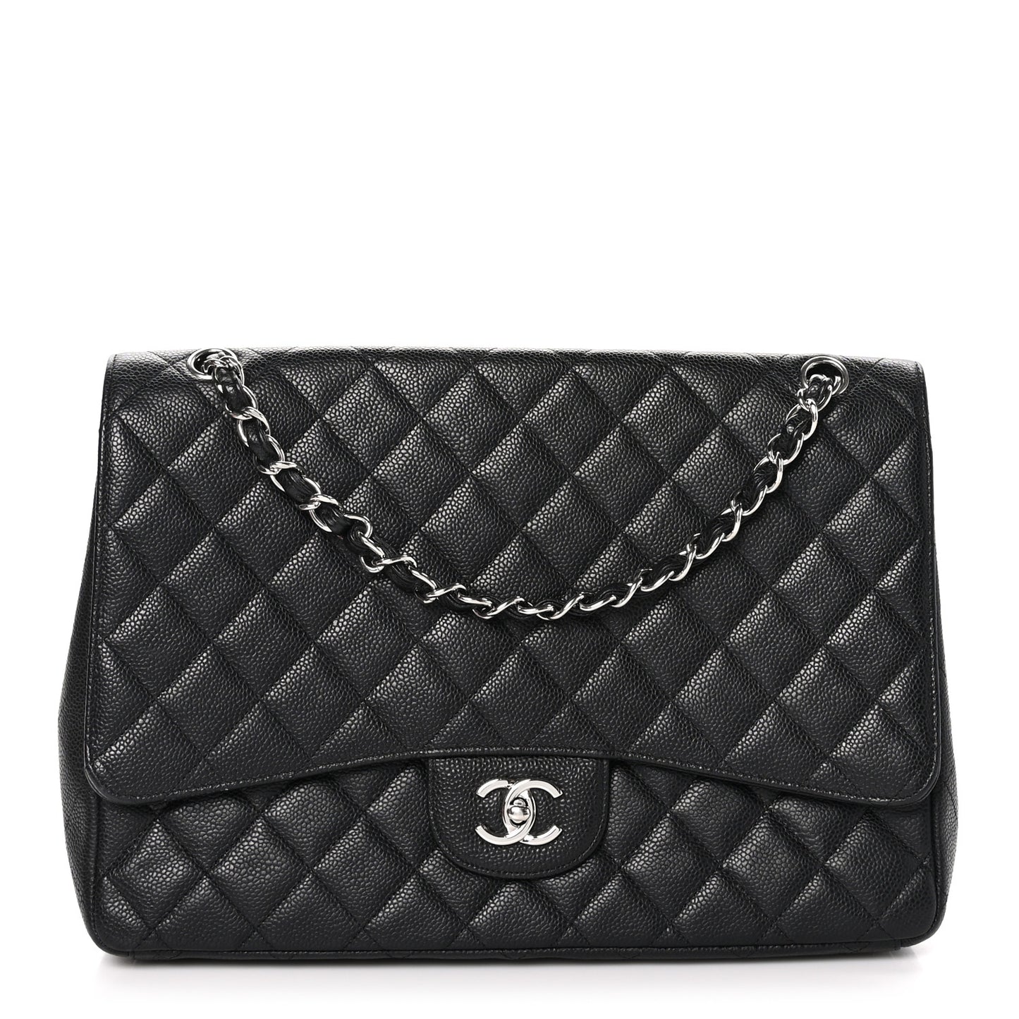 Caviar Quilted Maxi Single Flap Black