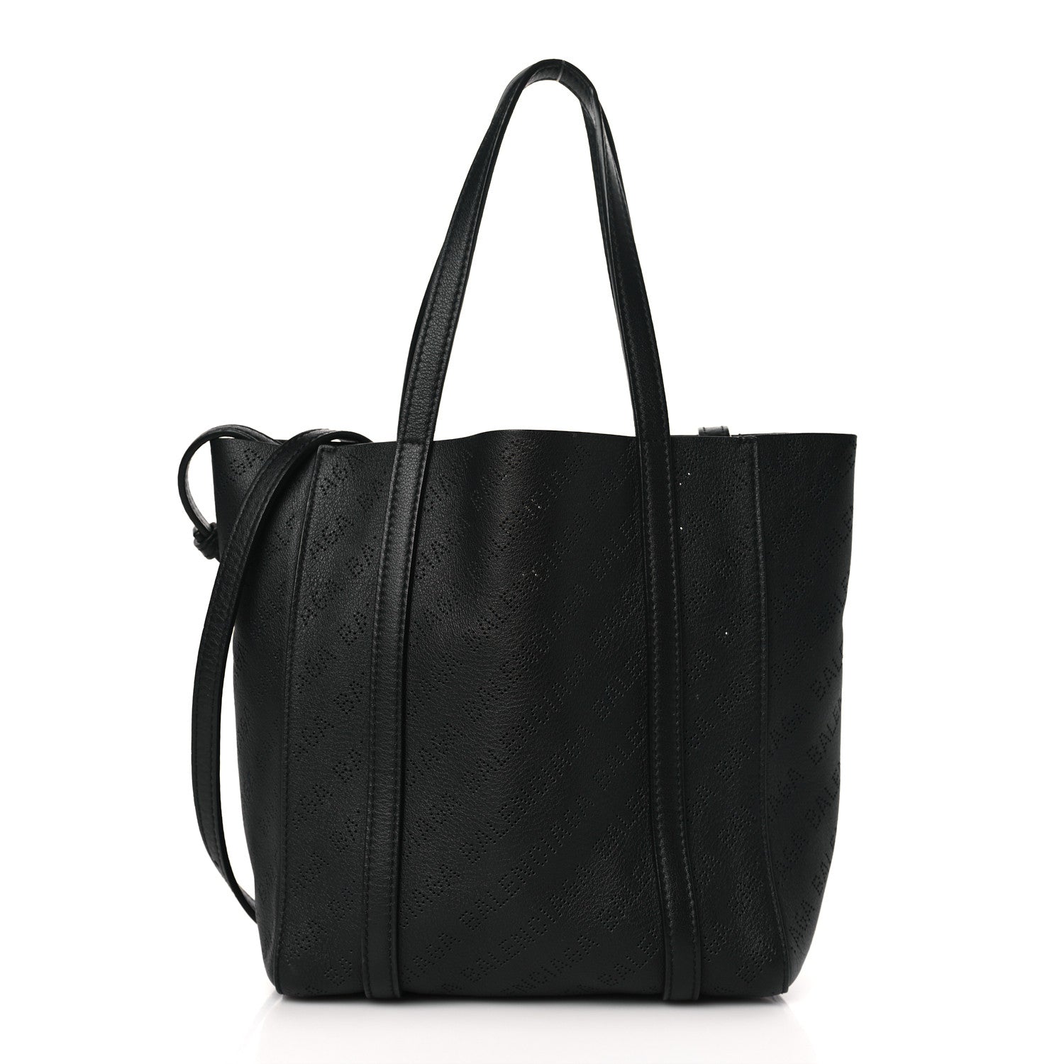 Balenciaga Smooth Calfskin Logo Perforated XXS Everyday Tote Black 1 of 9