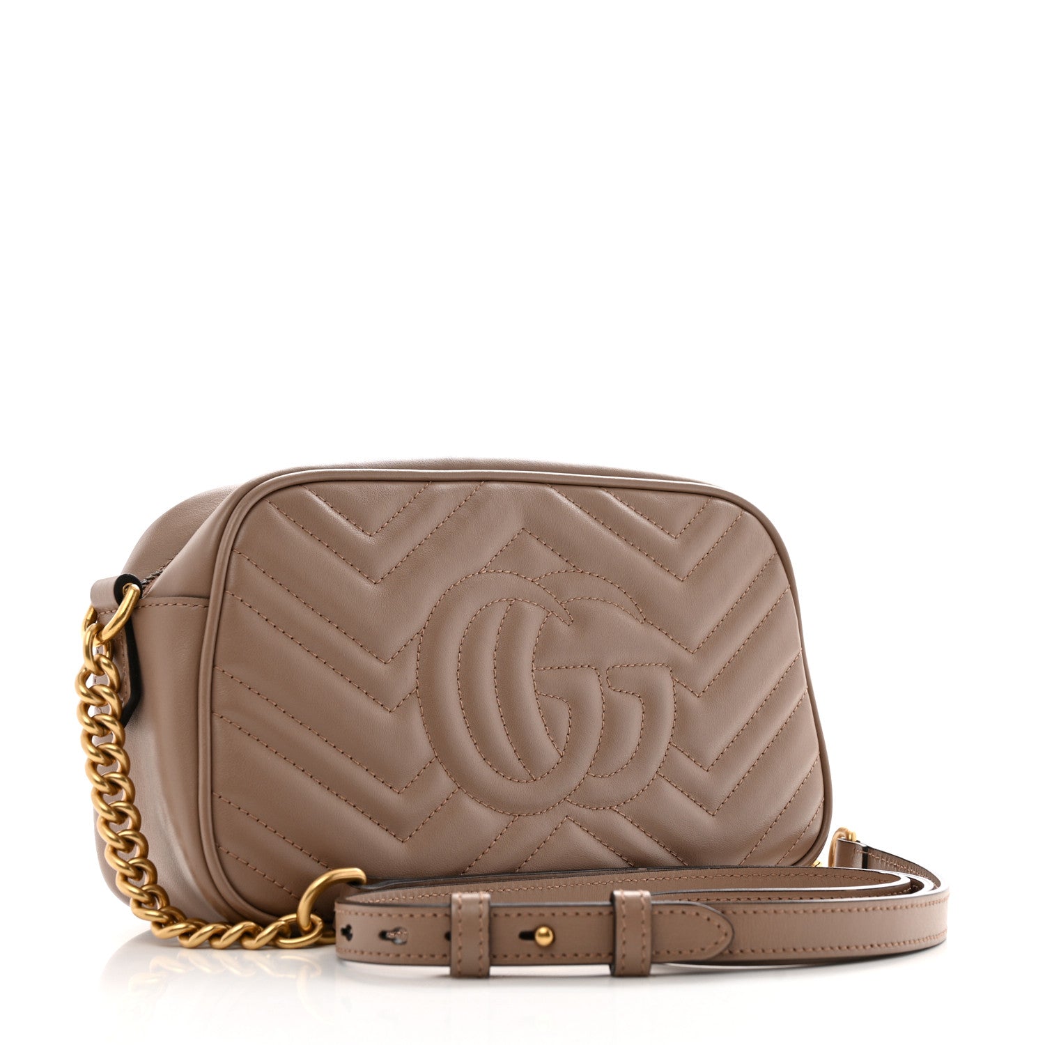 Gucci Calfskin Matelasse Small GG Marmont Chain Shoulder Bag Porcelain Rose 3 of 15