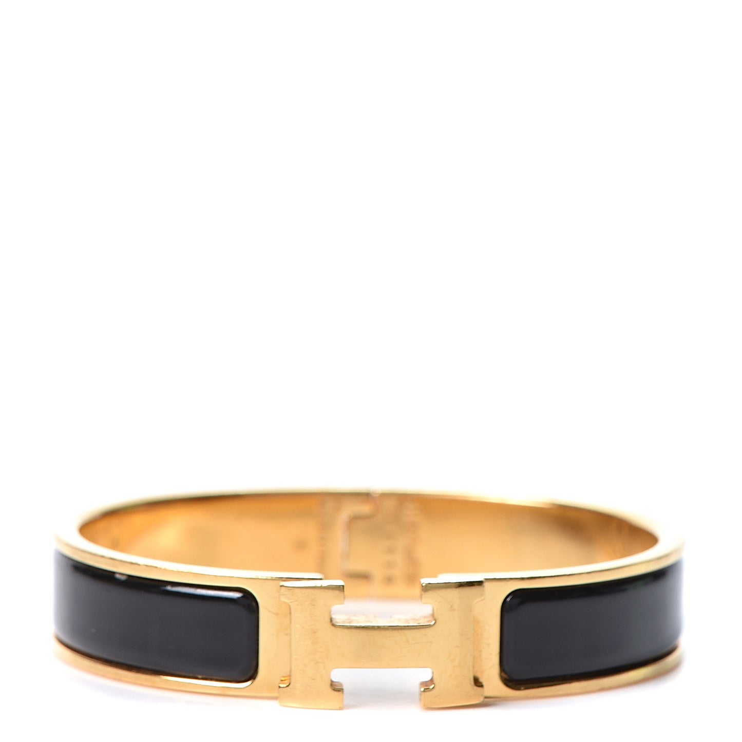 Enamel Narrow Clic Clac H Bracelet PM Black