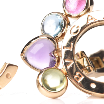 Bulgari 18K Yellow Gold Pink Tourmaline Blue Topaz Amethyst Citrine Peridot Allegra Earrings 6 of 7