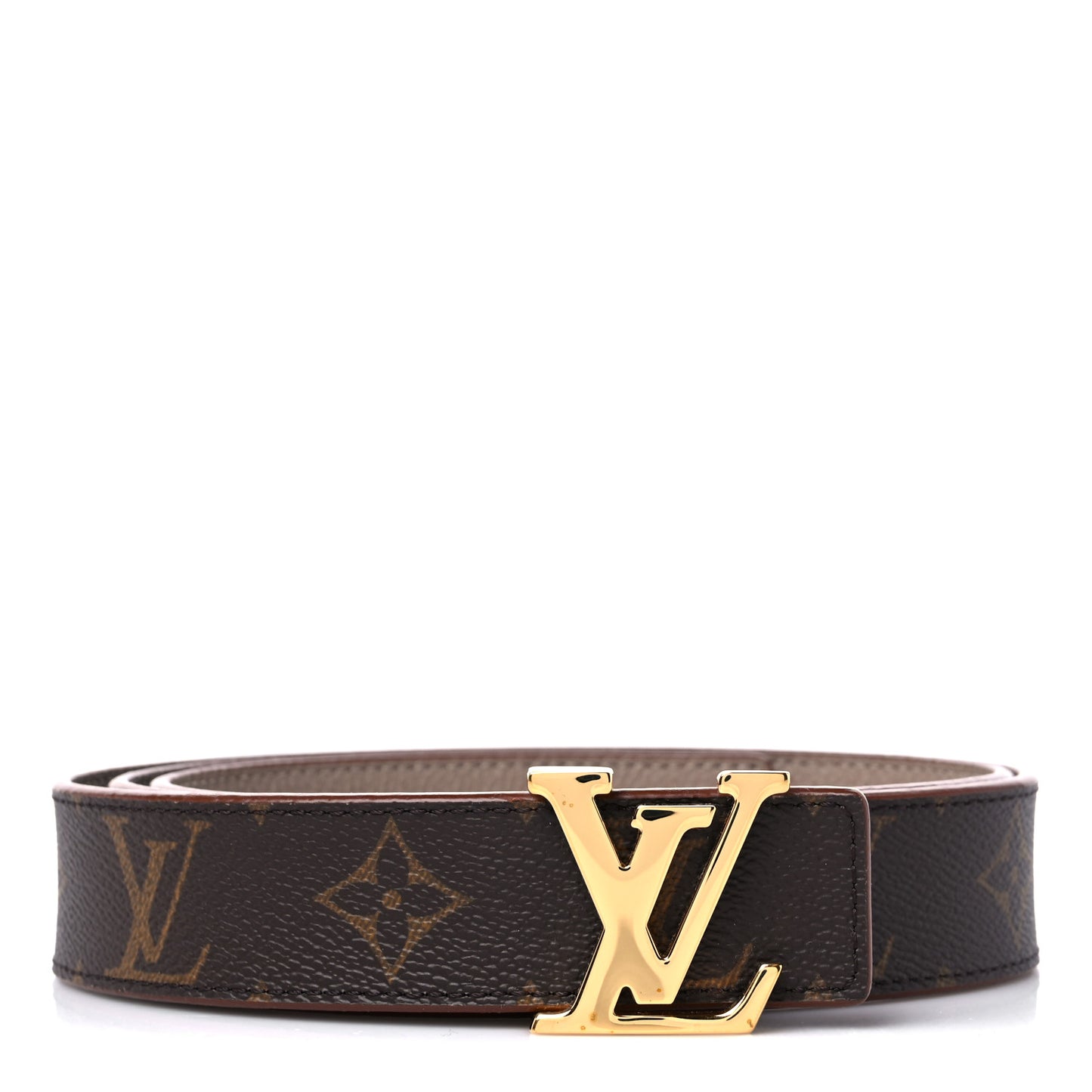 Monogram Calfskin 30mm LV Initiales Reversible Belt 90 36 Beige