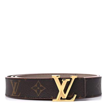 Louis Vuitton Monogram Calfskin 30mm LV Initiales Reversible Belt 90 36 Beige 1 of 5