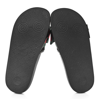 Gucci Satin Web Bow Slide Sandals 37 Black 6 of 10