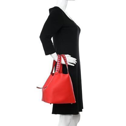Hermes Epsom Tressage De Cuir Picotin Lock 22 MM Rouge Coeur Bleu du Nord Rouge H 2 of 10