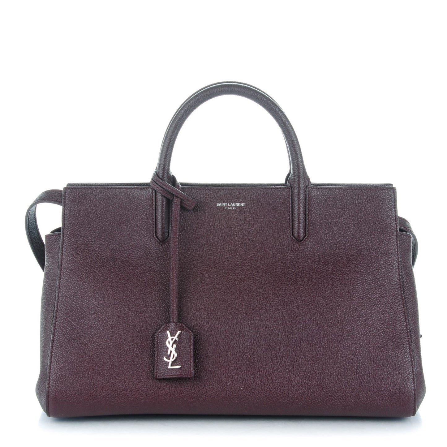 Grained Calfskin Small Rive Gauche Cabas Amaranto