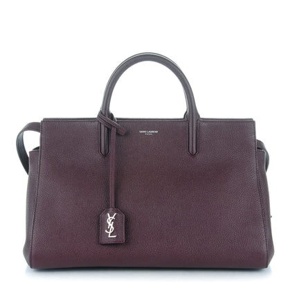 Saint Laurent Grained Calfskin Small Rive Gauche Cabas Amaranto 1 of 7