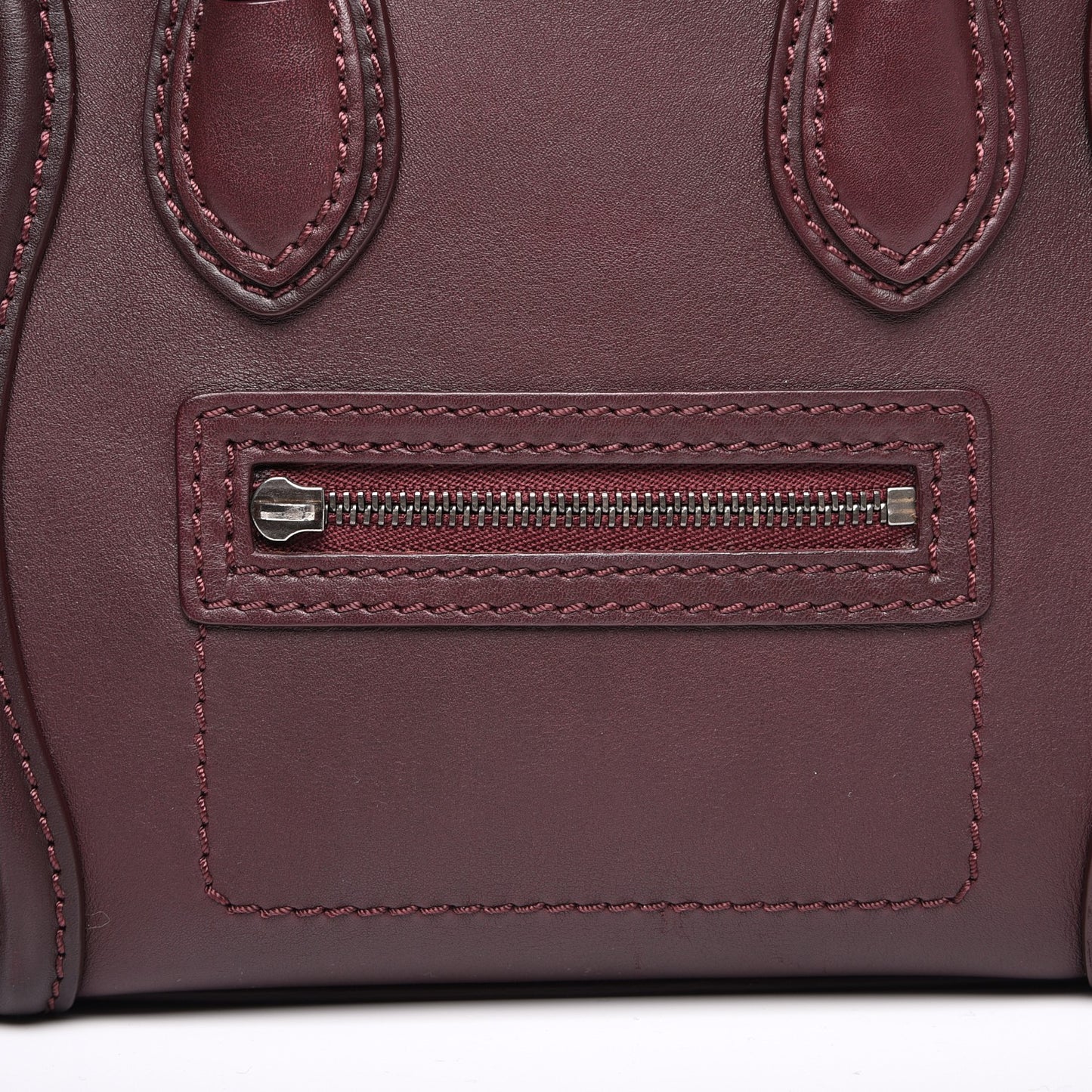 Smooth Calfskin Nano Luggage Burgundy