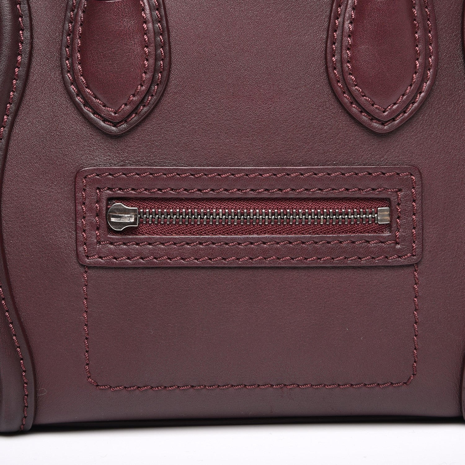 Celine Smooth Calfskin Nano Luggage Burgundy 9 of 9