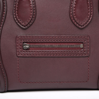 Celine Smooth Calfskin Nano Luggage Burgundy 9 of 9