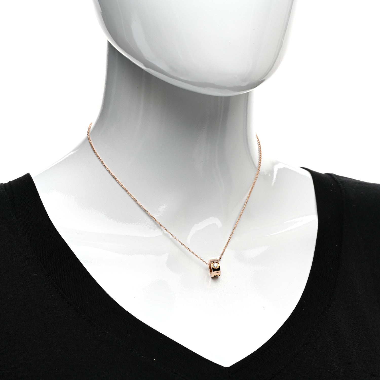 Louis Vuitton 18K Pink Gold Diamond Empreinte Pendant Necklace 2 of 4