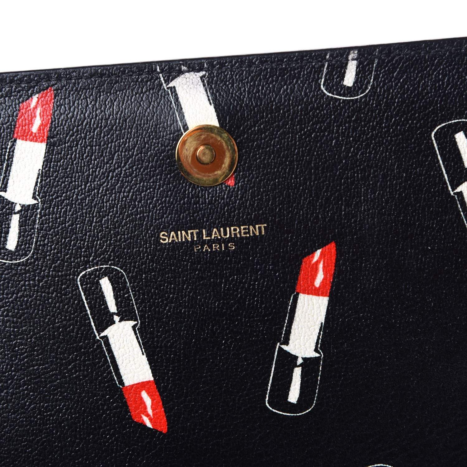 Saint Laurent Calfskin Lipstick Print Classic Monogram Kate Clutch Black 9 of 9