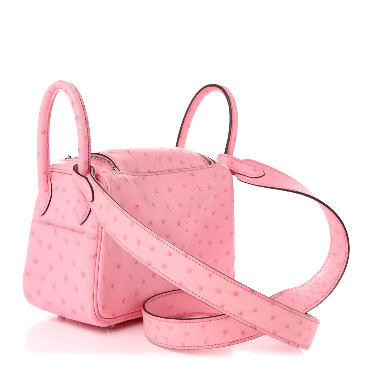 Ostrich Mini Lindy 20 Rose Bubblegum