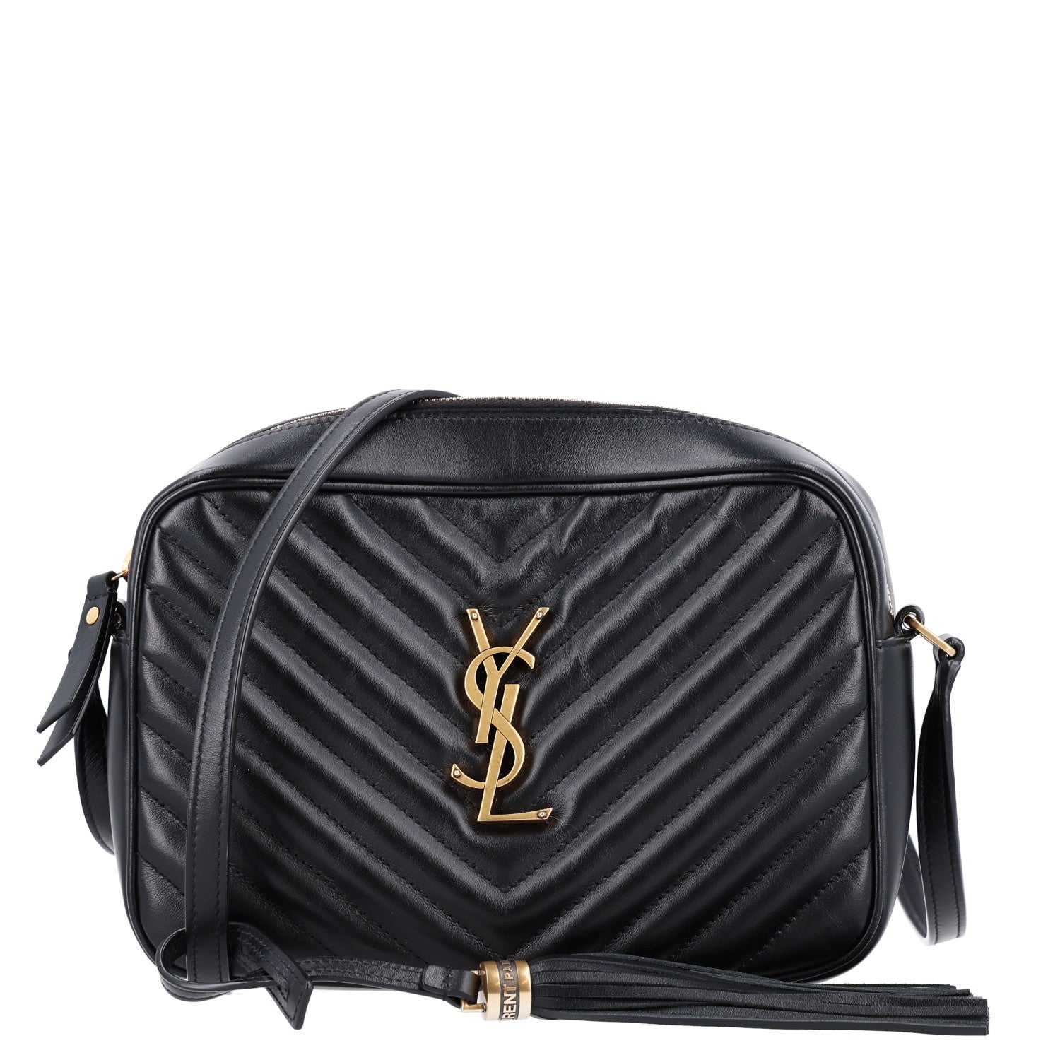 Saint Laurent Calfskin Matelasse Monogram Lou Camera Bag Black 1 of 10