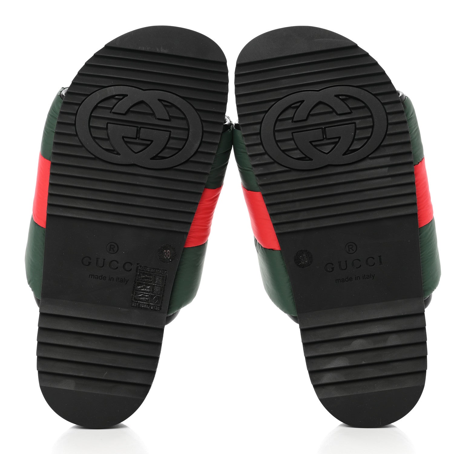 Gucci Nylon Web Womens Slide Sandals 38 Black Green Red 5 of 9