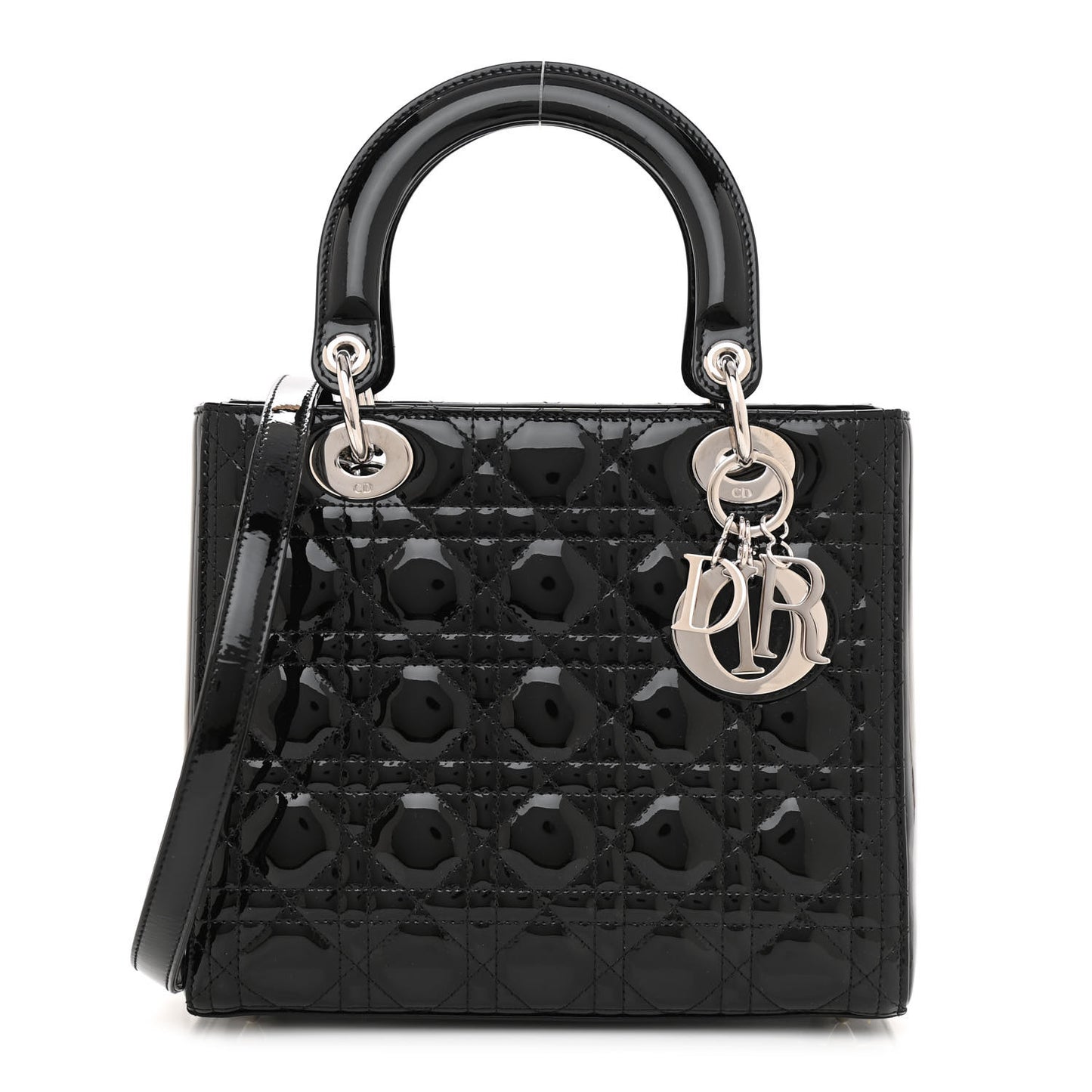 Patent Cannage Medium Lady Dior Black