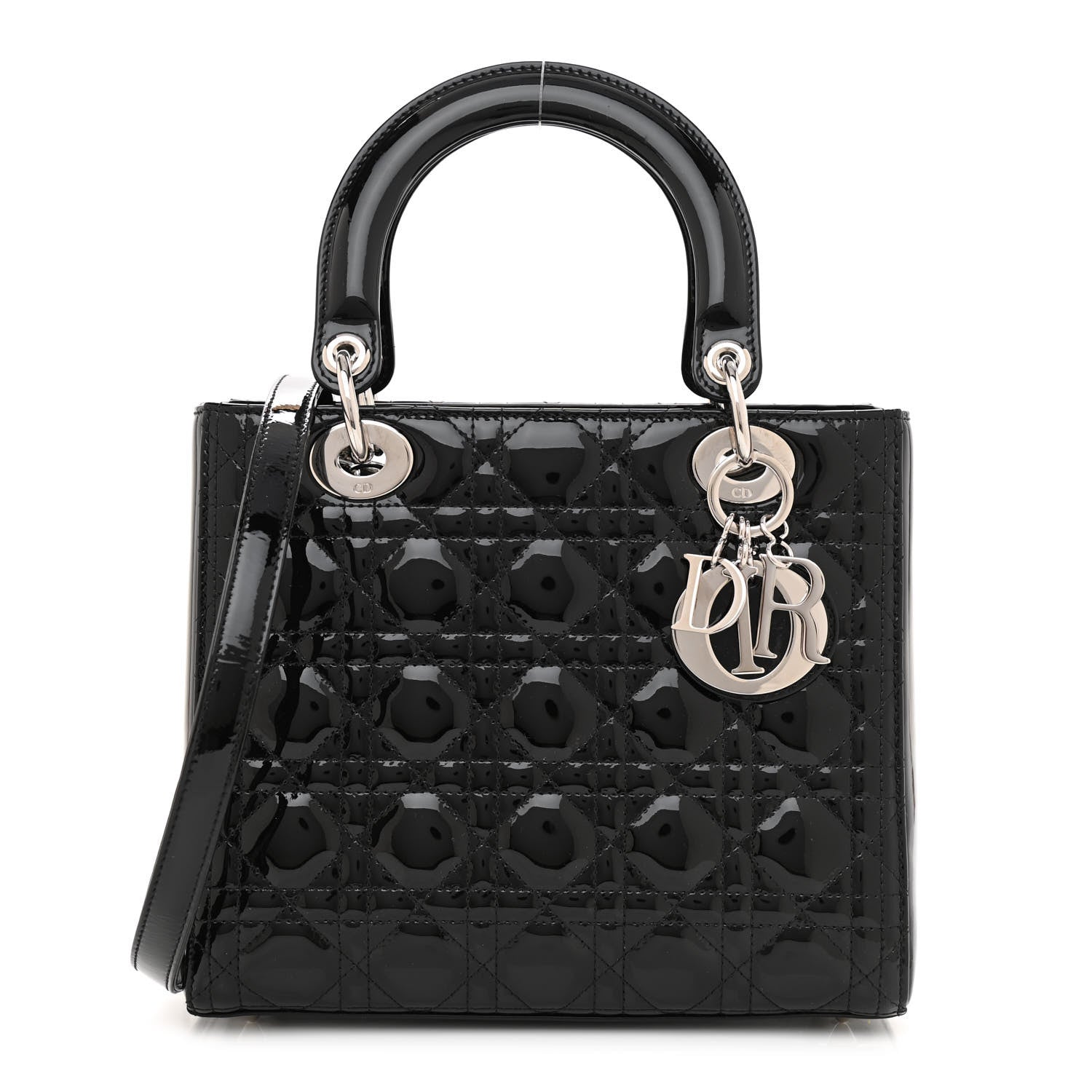 Christian Dior Patent Cannage Medium Lady Dior Black 1 of 8