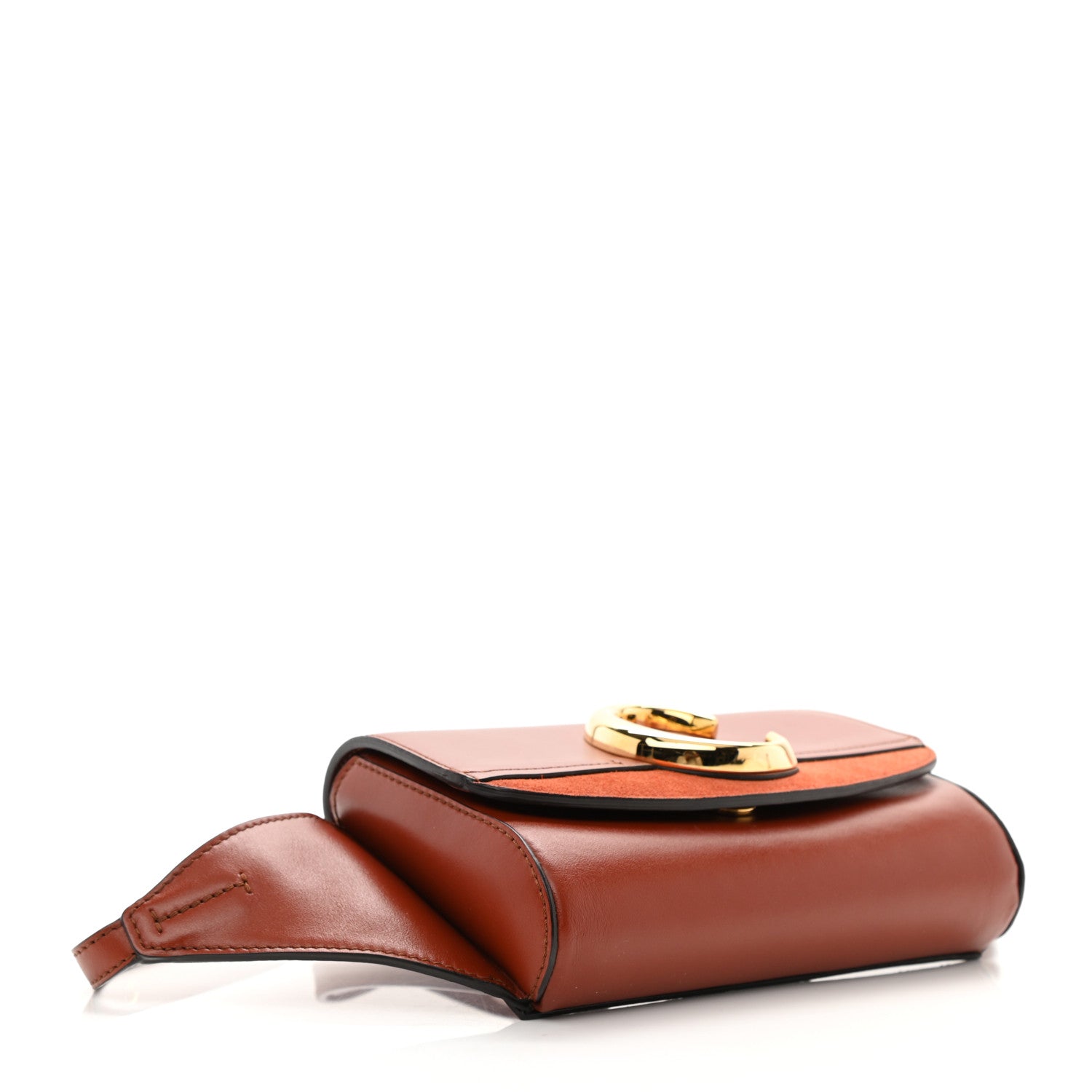 Chloe Calfskin Suede C Belt Bag Sepia Brown 4 of 10