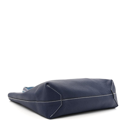 Hermes Taurillon Clemence Double Sens 36 Reversible Tote Bleu Sapphire Izmir 6 of 20