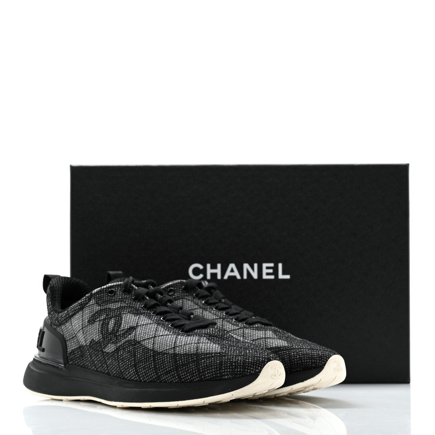 Mesh Embroidered CC Sneakers 38 Black