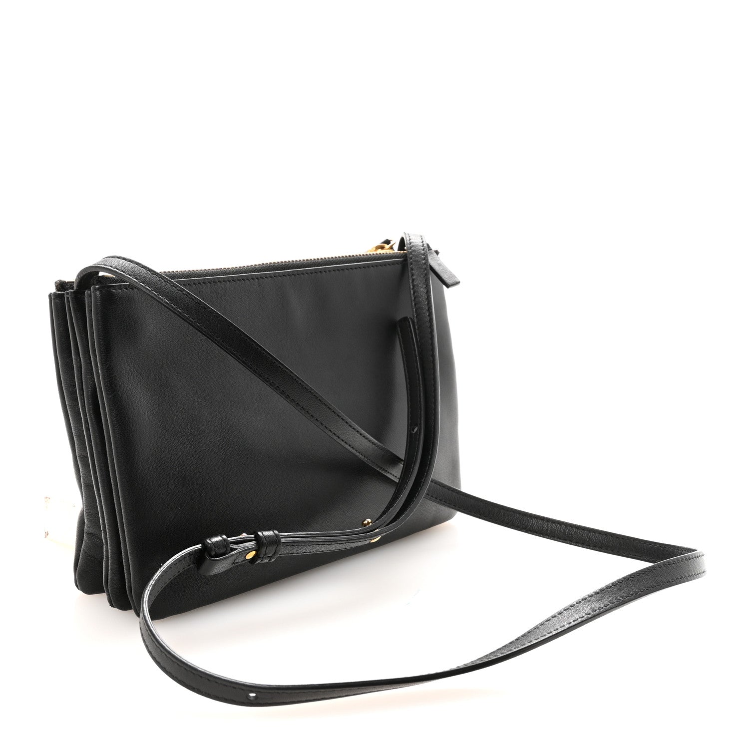 Celine Lambskin Small Trio Crossbody Bag Black 3 of 9