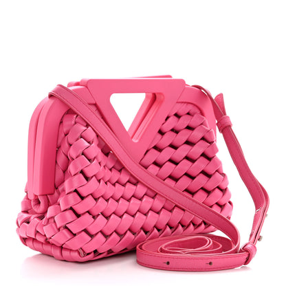 Bottega Veneta Lambskin Calfskin Slanted Intreccio Small The Point Triangle Bag Bonbon 3 of 12