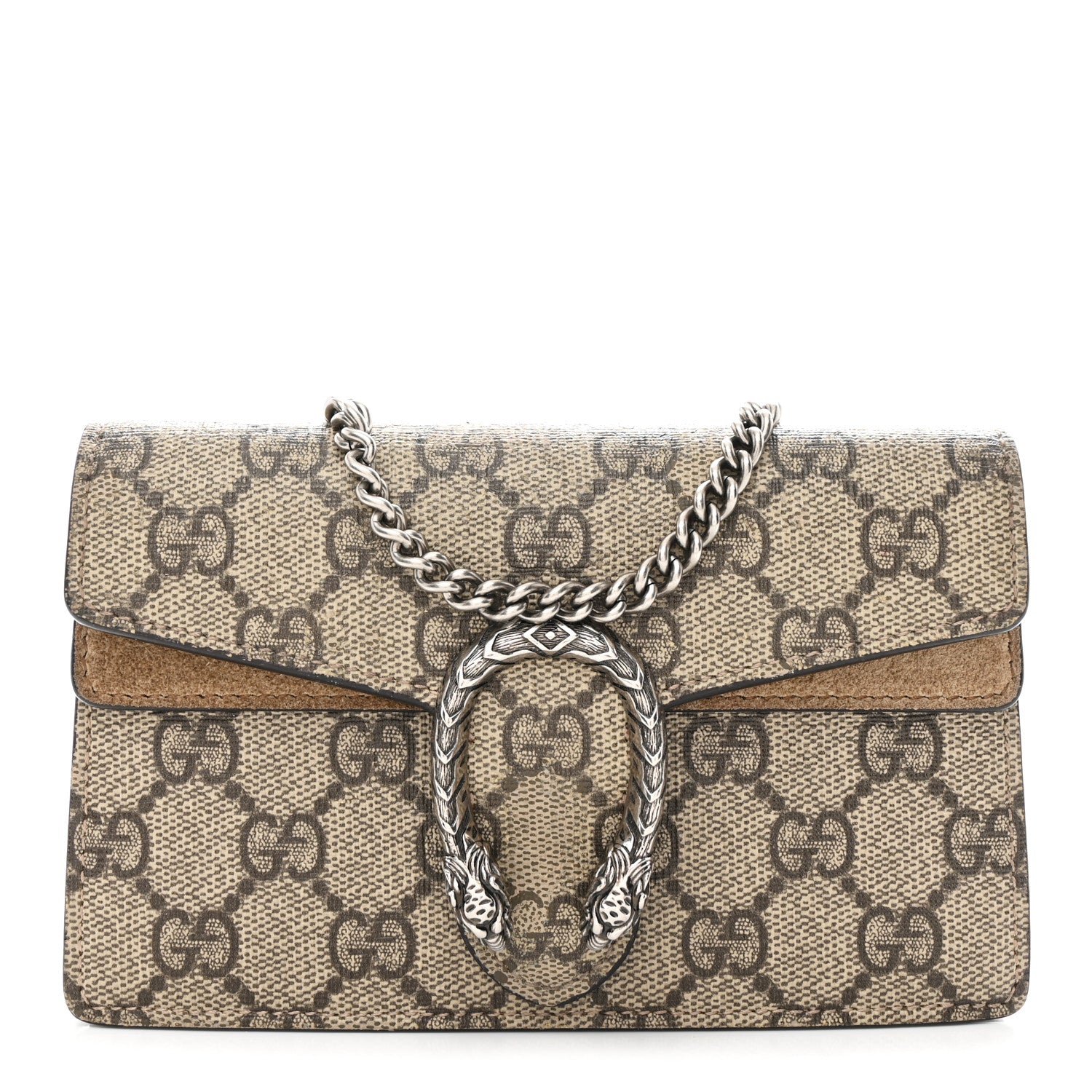 Gucci GG Supreme Monogram Super Mini Dionysus Shoulder Bag Taupe 1 of 9