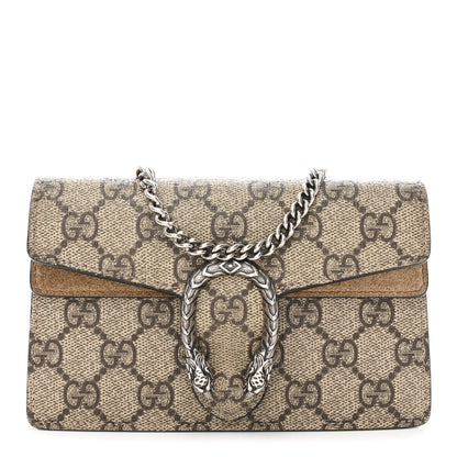 Gucci GG Supreme Monogram Super Mini Dionysus Shoulder Bag Taupe 1 of 9