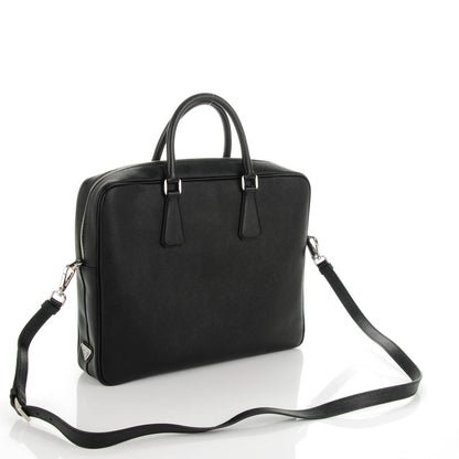 Prada Saffiano Travel Briefcase Nero Black 3 of 10
