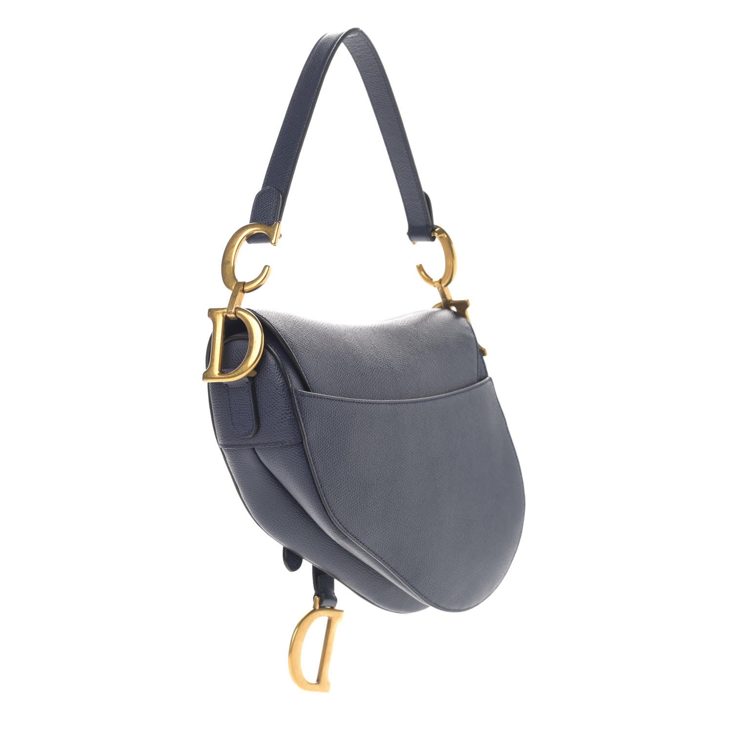 Christian Dior Grained Calfskin Saddle Bag Navy 2 of 13