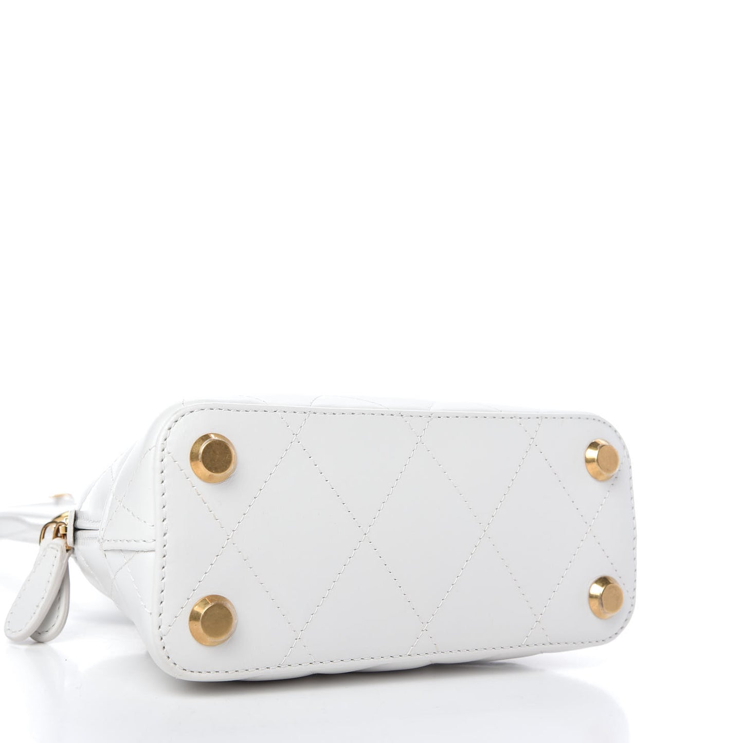 Nappa Calfskin Quilted XXS Ville Top Handle Bag White