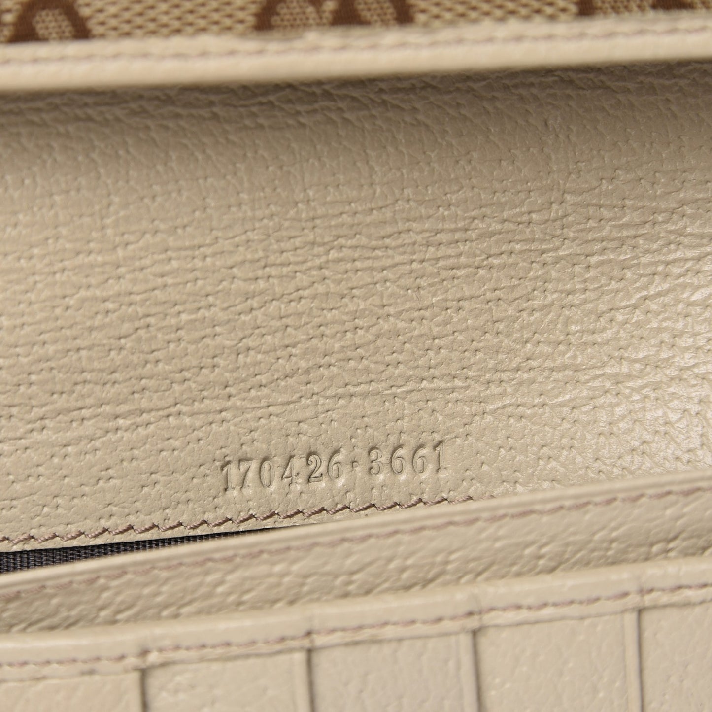 Monogram Metal Bar Chain Wallet Beige
