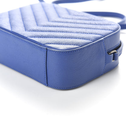 Saint Laurent Sheepskin Chevron Small Camera Bag Royal Blue 7 of 10