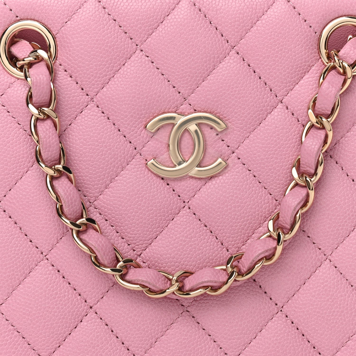 Chanel Caviar Quilted Mini Bucket Bag Pink 8 of 10