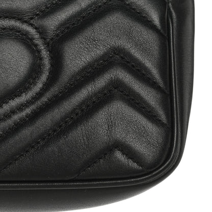 Gucci Calfskin Matelasse Super Mini GG Marmont Shoulder Bag Black 17 of 19