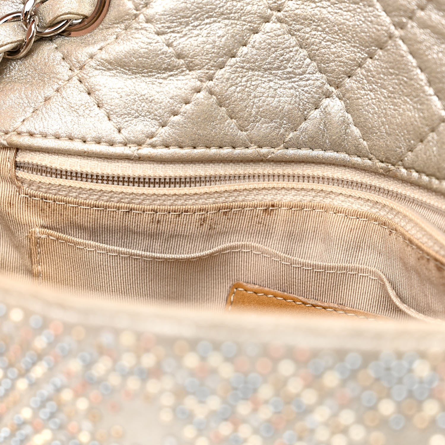 Chanel Iridescent Calfskin Studded Mini Flap Silver 15 of 19