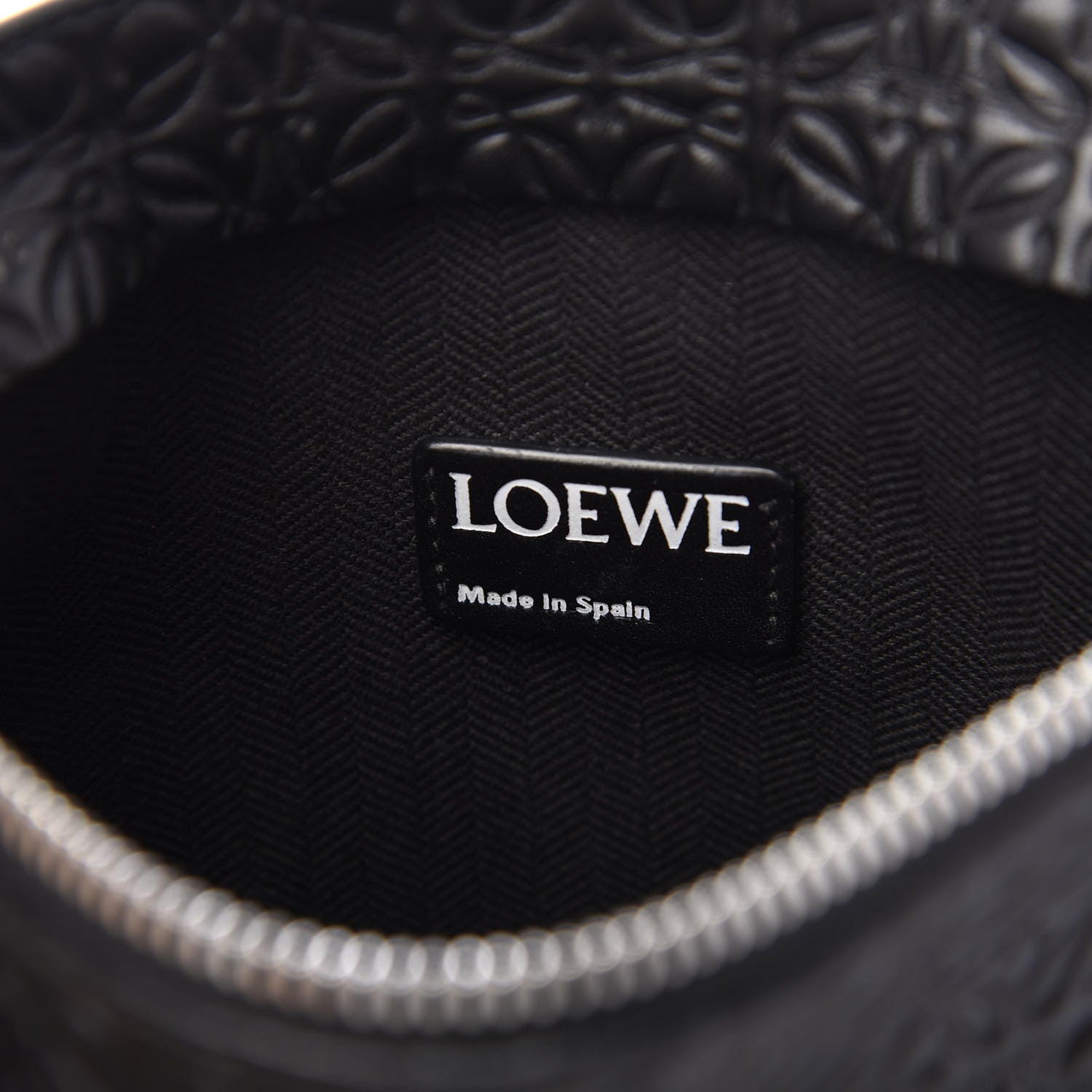 Loewe Calfskin Embossed Medium Repeat T Pouch Black 8 of 9