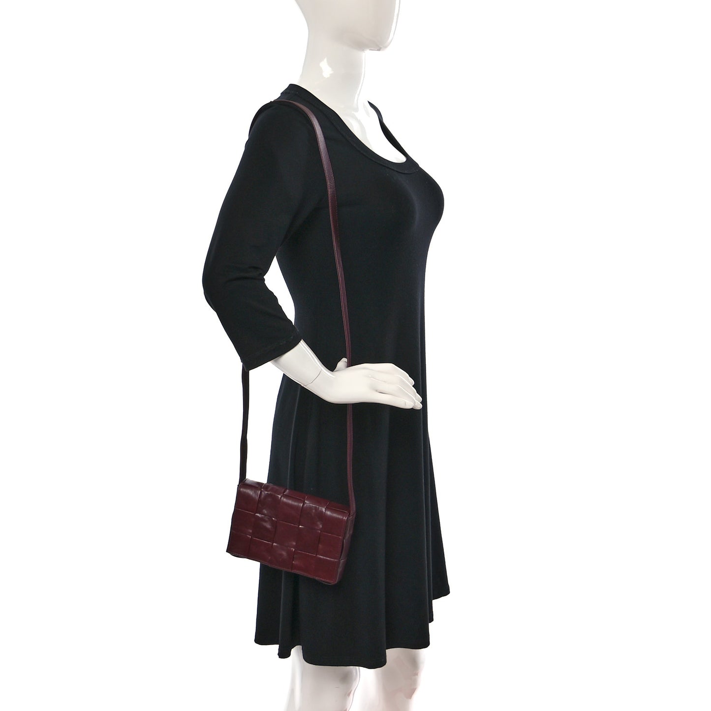 Paper Calfskin Maxi Intreccio Cassette Crossbody Bag Barolo